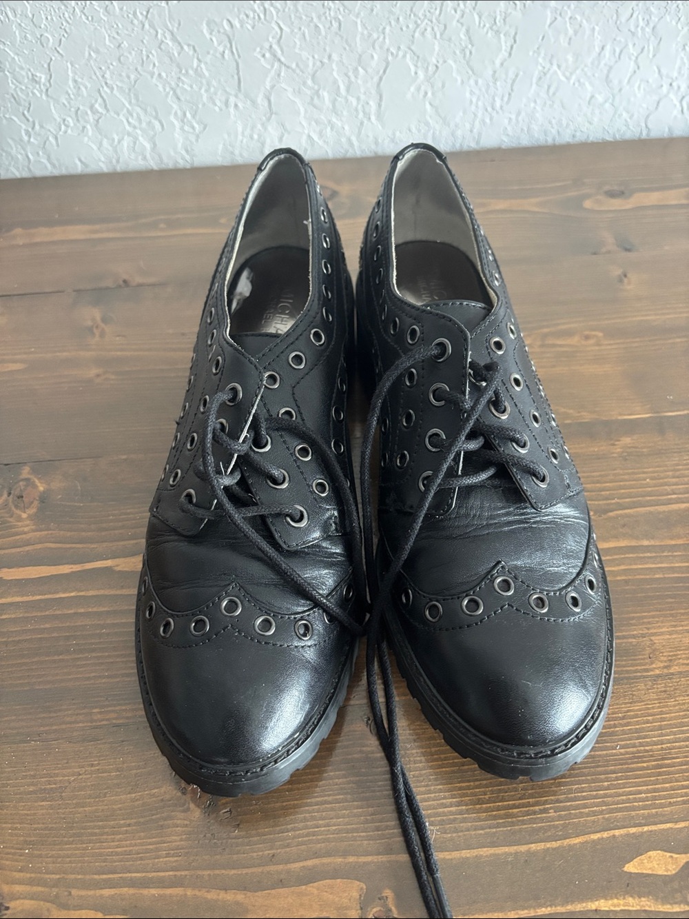 Michael Kors Women’s Black Lace-Up Brogue Shoes